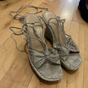 Stuart Weitzman Gray Espadrille Wedges
